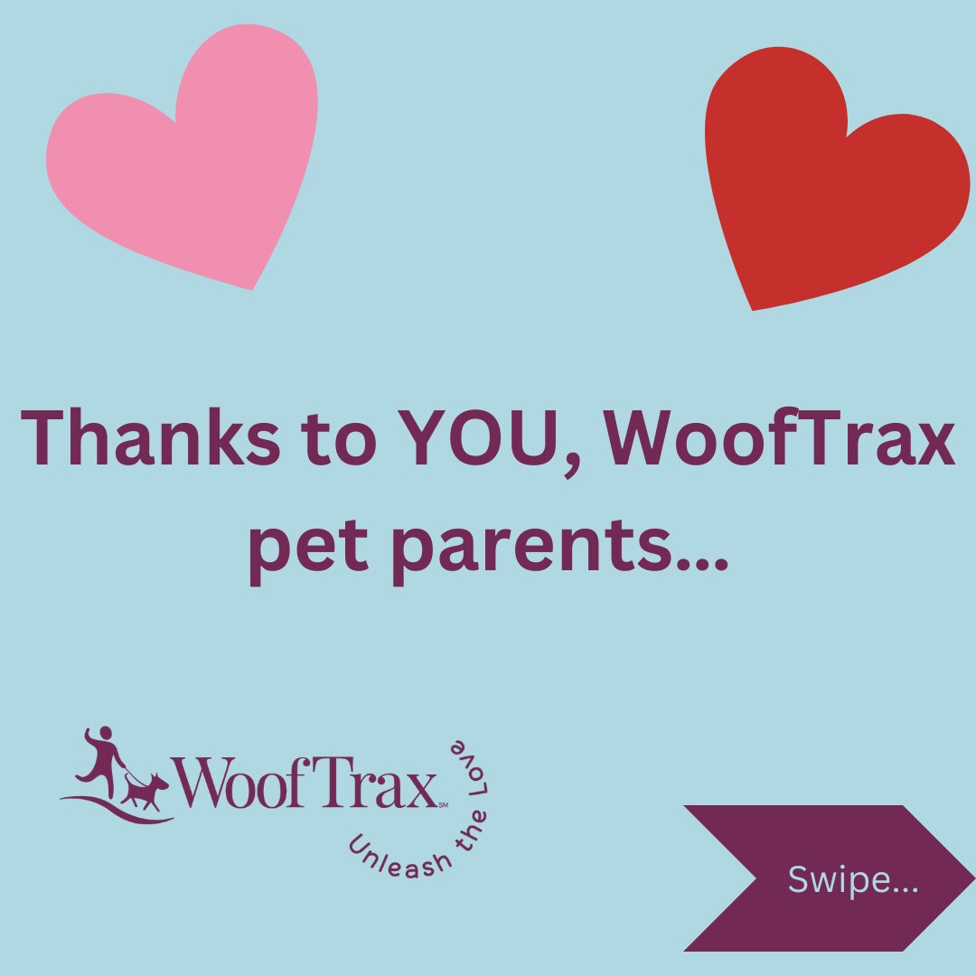 WoofTrax's tweet photo. We want to take today to celebrate and spread the love to our #WoofTrax family who helped to raise over $175,000 for 1,300+ animal charities throughout the 50 states in 2022!⁠ https://t.co/OHLXmQIMlb
