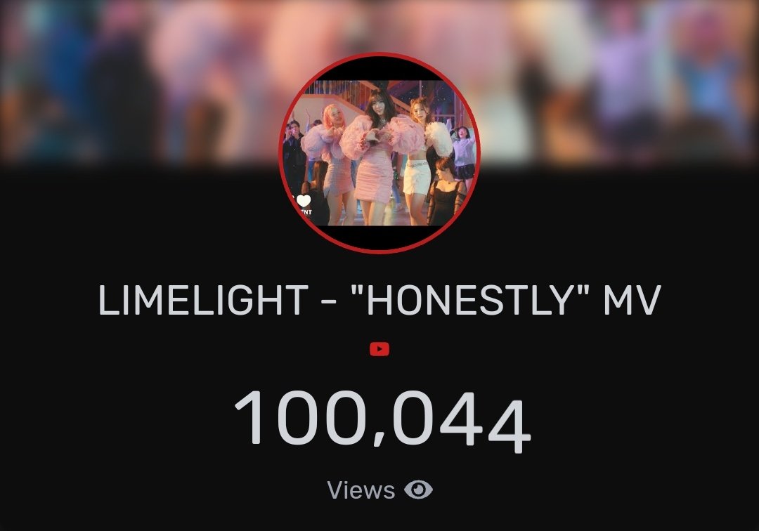 limelightchart's tweet image. .@Limelightseoul "HONESTLY" MV has surpassed 100K+ views on YouTube in 1 day, 7 hours, and 22 minutes. 

youtu.be/0PkIeKsYHck

#HonestlywithLimelight
#아네슬리_라임라잇
#라임라잇 #ライムライト #LIMELIGHT