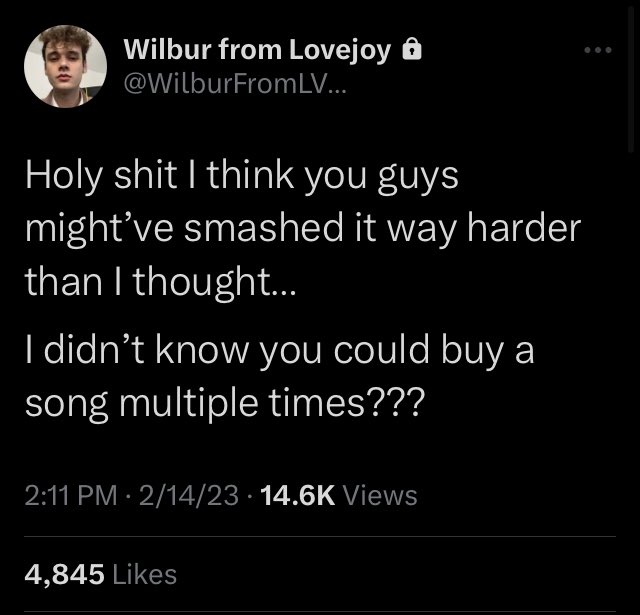 Wilbur tweeted on his private!