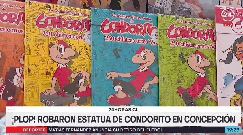 24HorasTVN's tweet photo. ⭕ #AHORA24H | ¡PLOP! Robaron estatua de Condorito en Concepción.

En vivo por 24 Horas 📺 

➡️  https://t.co/dScQTp6tzj https://t.co/lM4xFNhCe8