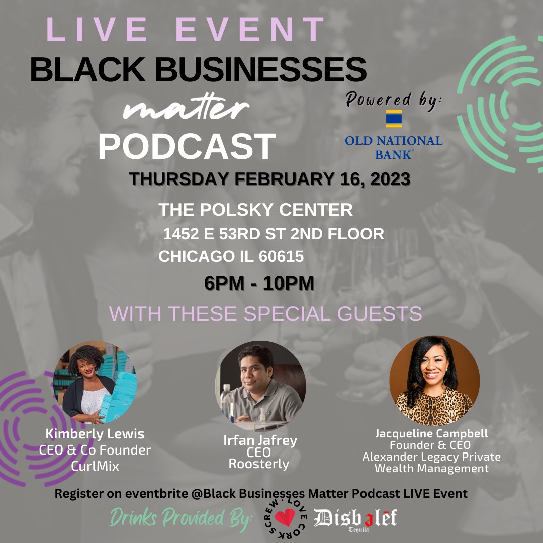 SESEvents's tweet image. Please join Kimberly Lewis, Irfan Jafrey, and Jacqueline Campbell at the Black Business Matters podcast this Thursday, February 16, from 6 pm-10 pm! 

Use link: eventbrite.com/e/black-busine…