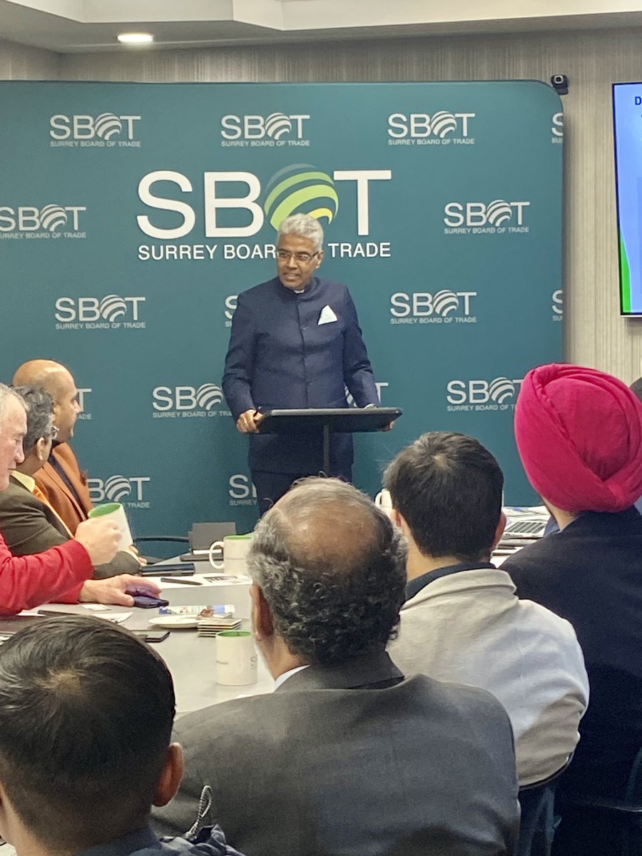 anitahuberman's tweet image. INDIA NEWS 
Surrey Board of Trade honored to build international ties to India through the Surrey International Trade Centre. Thank you to the Consul General of India for visiting our office. Continued industry connections and follow up are next steps. @SBofT @cgivancouver