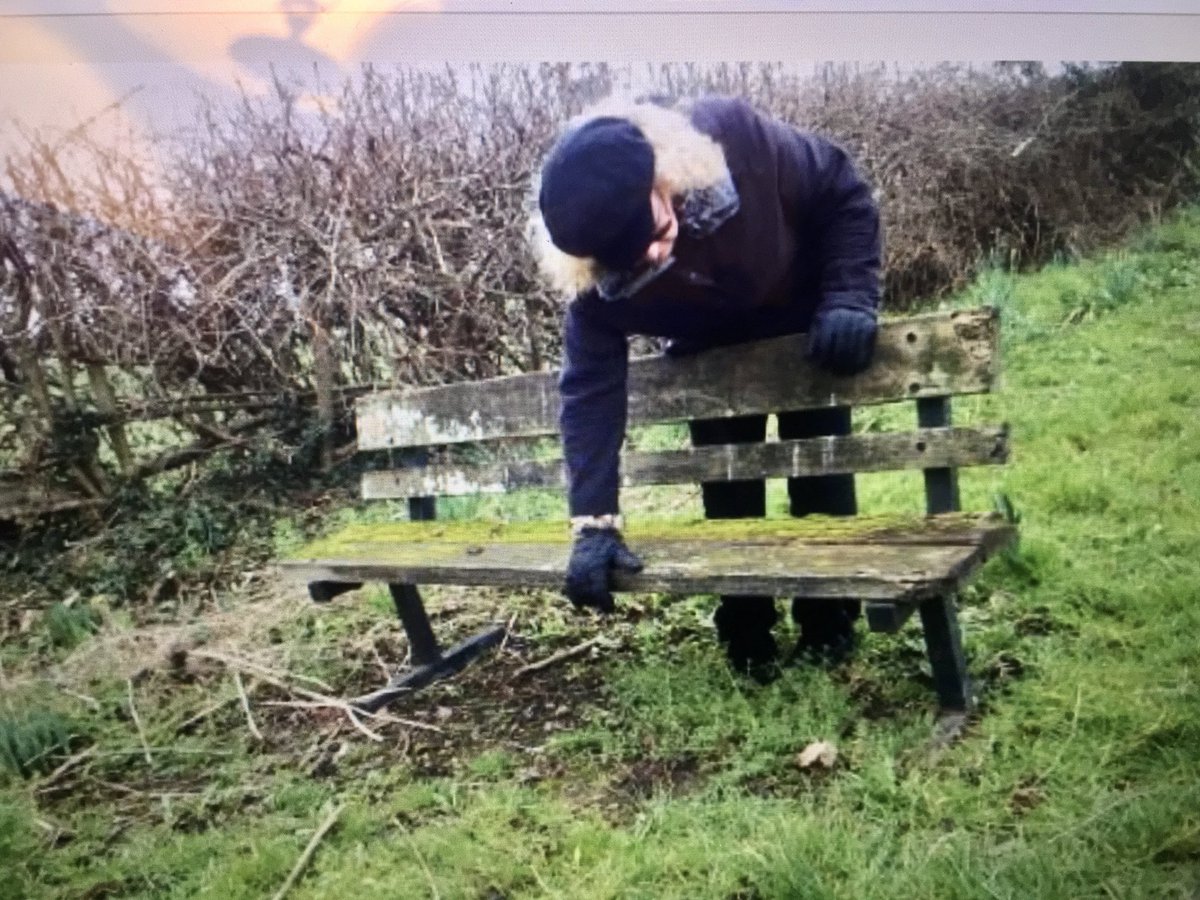 ⁦<a href="/SLGardens/">Stillingfleet Lodge</a>⁩ this is an old bench we renovated back in 2014. It’s still in use in the village today.