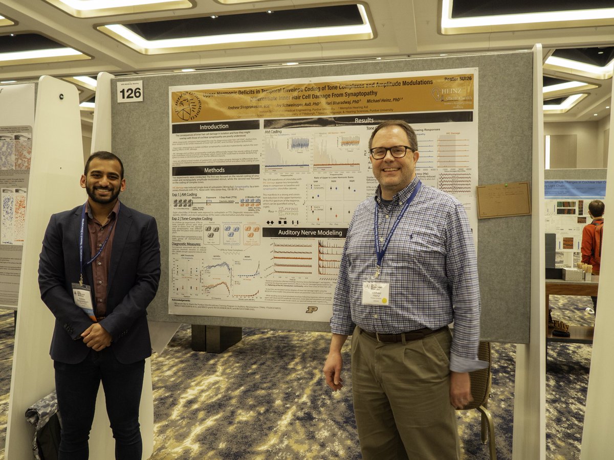 sivaprakawesome's tweet photo. Had some fantastic feedback and scientific debate/discussion on our recent work on IHC damage, Synaptopathy, and ways to better translate our electrophysiological measures across species this week @AROMWM! #ARO2023 https://t.co/6010wiiHF3