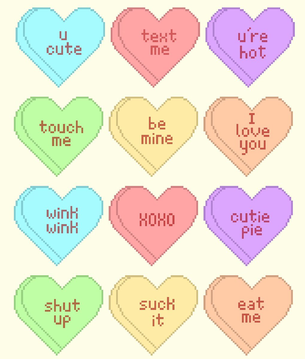 d4rkpixe1's tweet photo. #pixelart #ValentinesDay #SaintValentin #conversationhearts #heartcandy #heart #candy #love #procreate https://t.co/U9QSs9kkOu