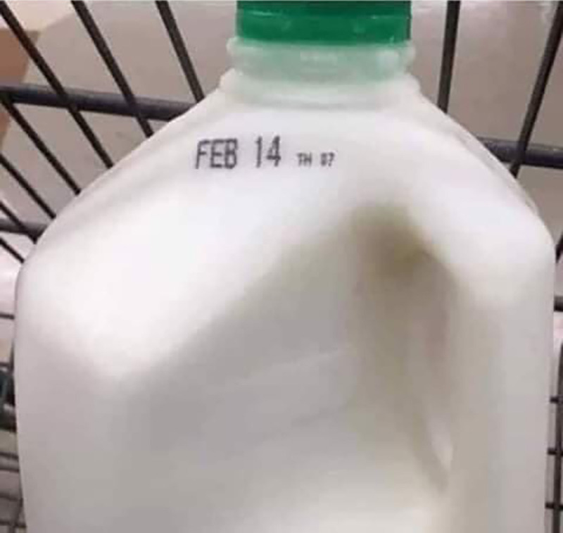 That moment you realize that your milk has a Valentine's Day❤️date, and you don't. Or is this just more confusion over dates that appear on food products with no understanding of what they mean? #AB660 seeks to address this issue with dates consumers can understand. #CALeg #AD42