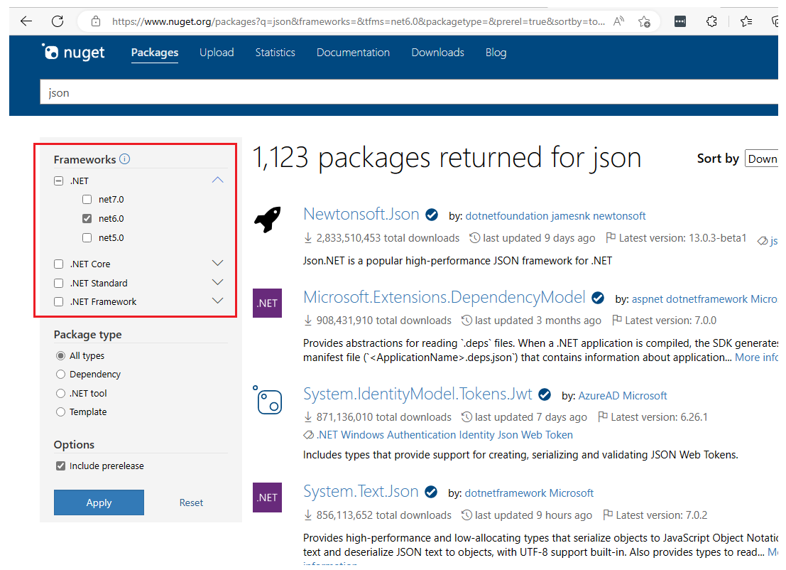 Dave callan dotnet on twitter dotnet target framework filter now
