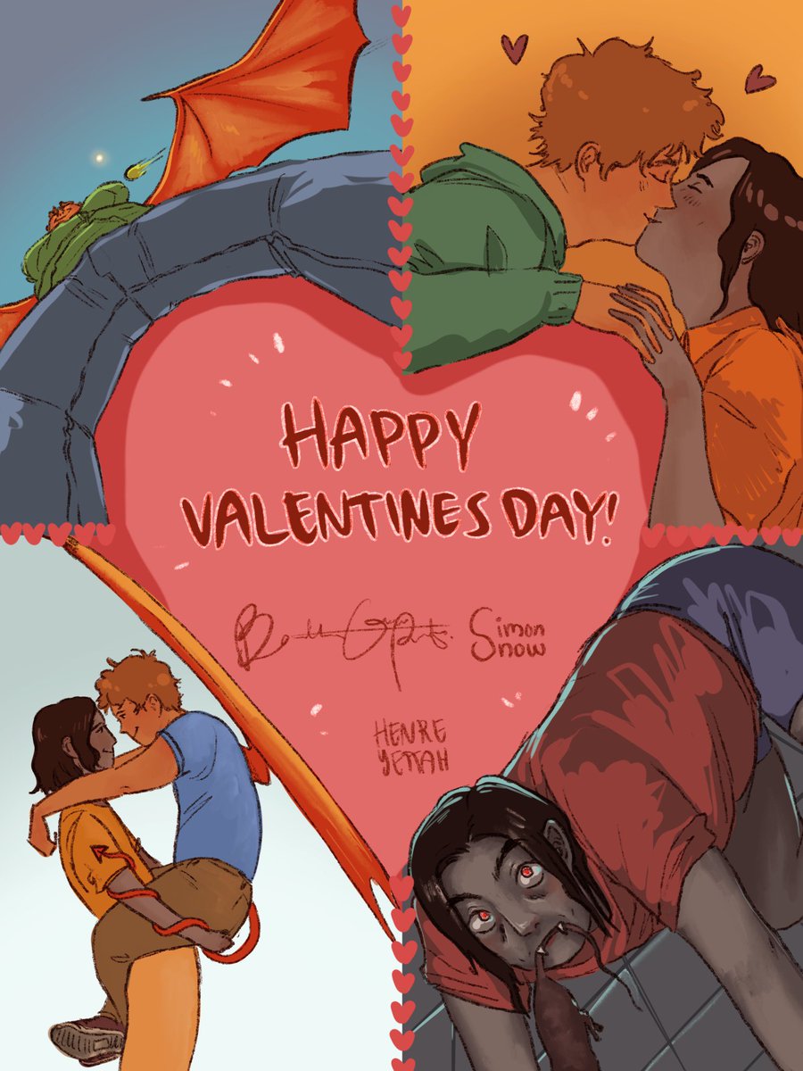 henreyettah's tweet photo. The boys Valentine’s Day card 💕#simonsnowseries #snowbaz https://t.co/T5wVOvyi5m