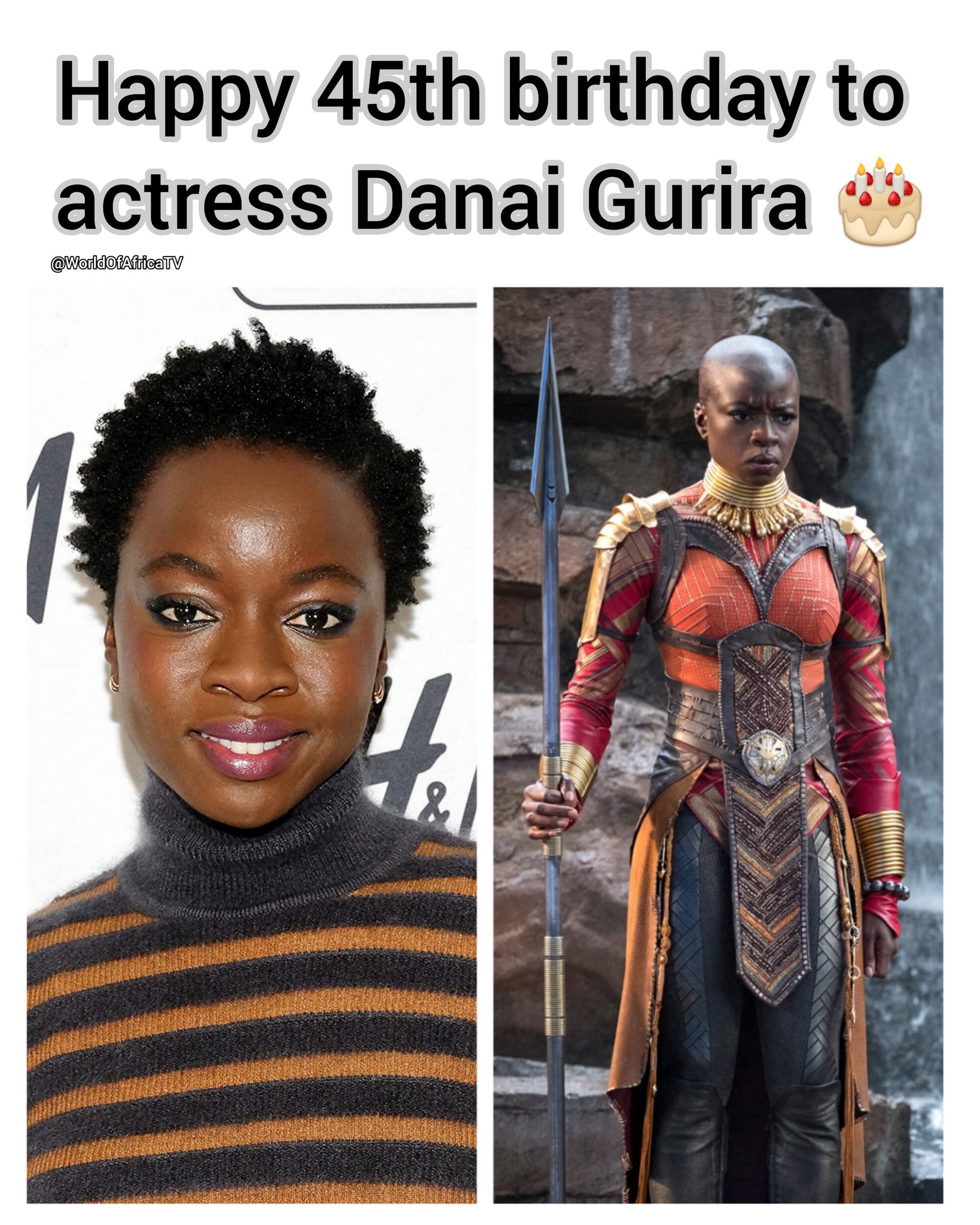 Happy 45th Birthday to Danai Gurira one of our favorite actresses in the Black Panther movies 