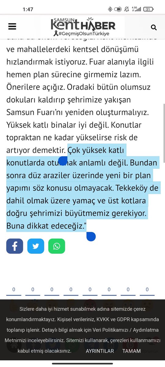 TOPRAK YOKSA TARIMDA YOK! BAFRA TÜRBE KÖYÜNDE 25-30 hanenin geçim kaynağı olan 188 dönüm tapulu,verimli,sulu ve KIZILIRMAK KIYISINDA bulunan yılda 3 ürün yetişen tarlalarımız ve 200 dönüm mera arazisi SAMSUN BB tarafınca hâl yapılması için BETONLAŞTIRILIYOR