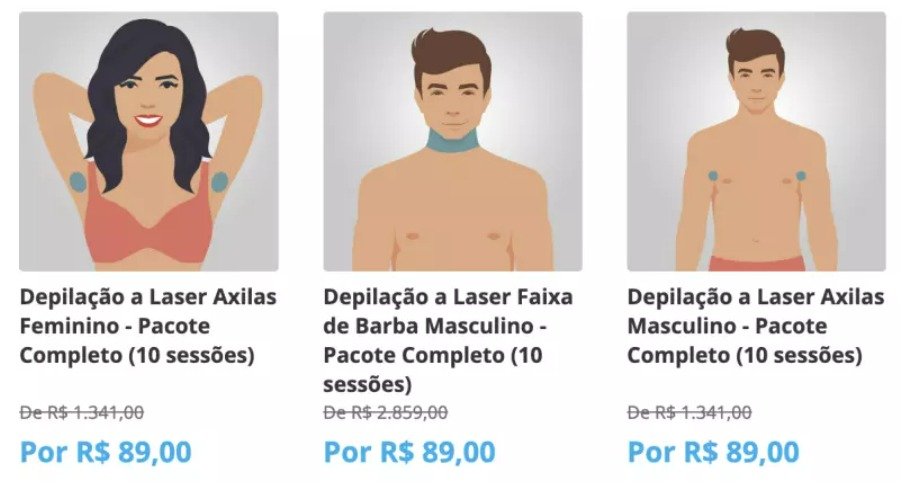 Depilação a Laser Axilas Feminino - Pacote Completo - Promoção (10