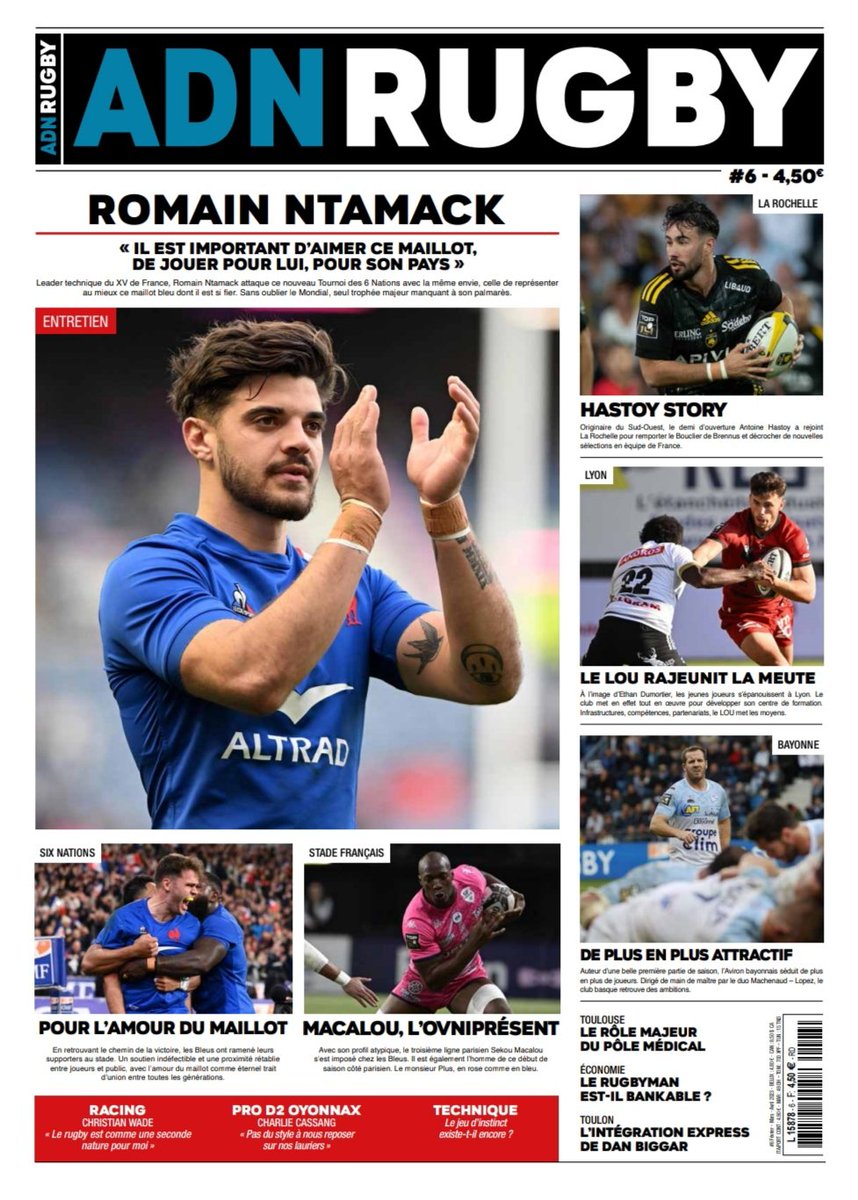 ADNRUGBYMAG's tweet photo. Coucou #adn6 !
@RomainNtamack @AHastoy @LeLOURugby @StadeToulousain @MacSekou @avironrugbypro #Rugby #Bleus #RomainNtamack #AntoineDUPONT #FranceRugby #Amourdumaillot https://t.co/DgdGuS7GNG