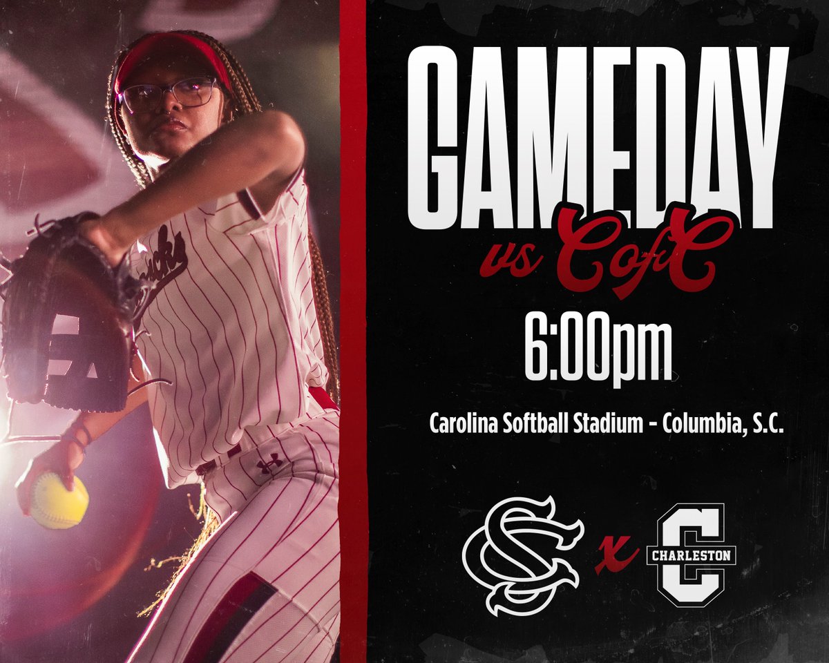 GamecockSoftbll's tweet photo. It's finally here...#HomeOpener!
🥎 College of Charleston
⏰ 6 pm
☁️ Cloudy, 70°
📍 Columbia, S.C.
🏟 Carolina Softball Stadium
🎟 https://t.co/BcCSfkntQW
📊 https://t.co/dExg6UeIgY
📺 @SECNetwork+
📱💻 https://t.co/K0lmNcMnFE
#Gamecocks https://t.co/S4bHqcayWX