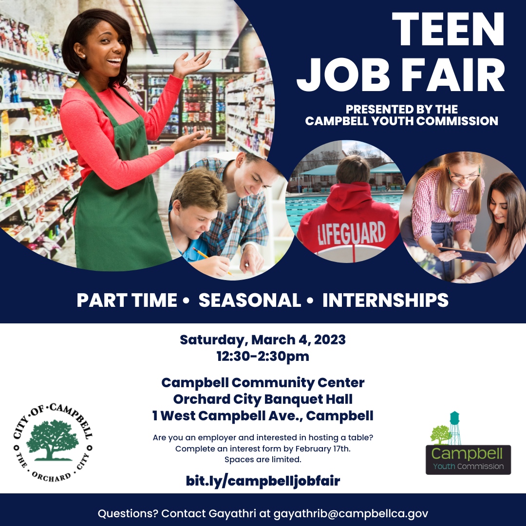 City of Campbell on Twitter "Calling all teens! Stop by the Teen Job