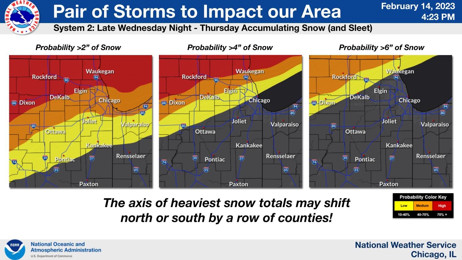 NWS Chicago on Twitter "Here’s a look at the probability of 2”, 4