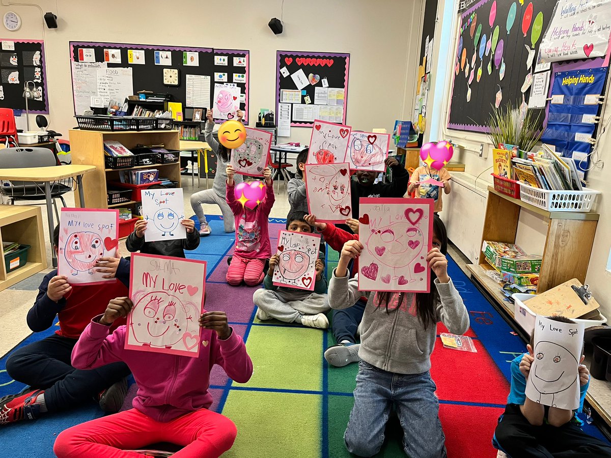 Valentine’s Day art ! Today we read “A little Spot of Love” and then made our very own Love spots! <a href="/DufferinSchool/">Dufferin School</a>