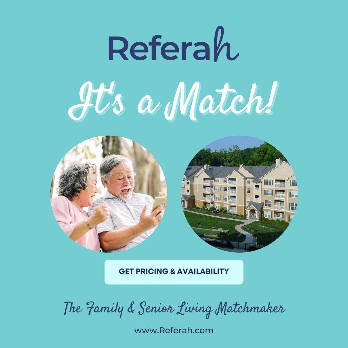 We match you with Senior Living Communities, kind of like a dating profile! During a live conversation, we gather info about your interests, health, finances, location, &amp; more. Then we will match you with a few communities that offer the things that are most important to you!
