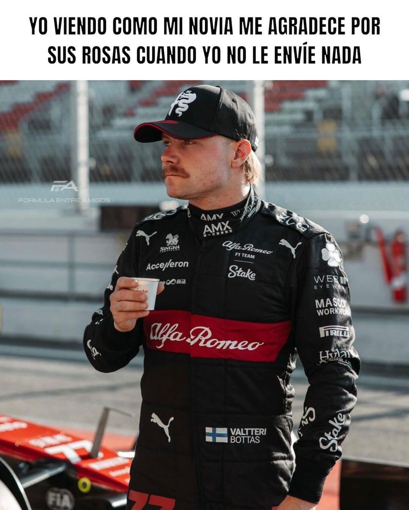 FormulaEAmigos's tweet photo. Pos cuántos somos? 🤨
#memesf1 #f1humor #valtteribottas #alfaromeo #sanvalentin https://t.co/0xJPkKgc4I
