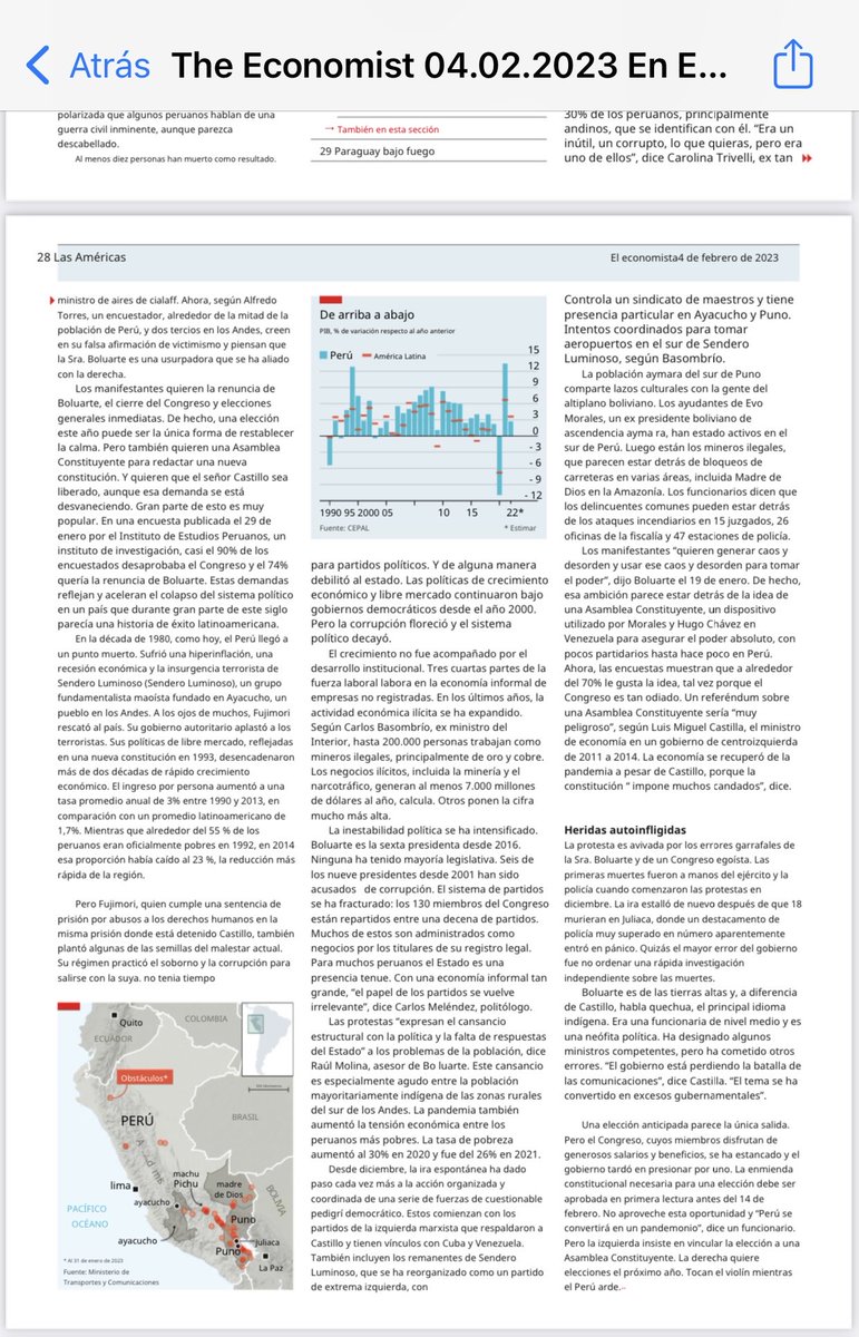 itabustamante1's tweet photo. Lean!!!! The Economist dice que Renuncie Dina y Asamblea Constituyente es necesario para Peru. Ahora van a tildar de terruco a The Economist??? JA JA JA JA JA https://t.co/8MM3vl7pYS