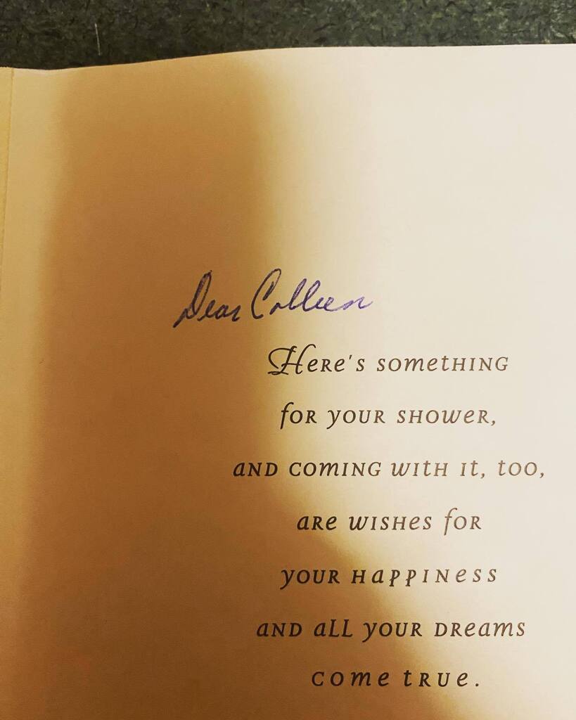 vinceguerrieri's tweet photo. So for the first time in 15 years of marriage, my wife felt like making fondue. So she busted out our wedding shower gift fondue set and found this card inside.
My wife’s name is NOT Colleen. #regifted https://t.co/0y4MklJsBE https://t.co/s9uk6W3KDW