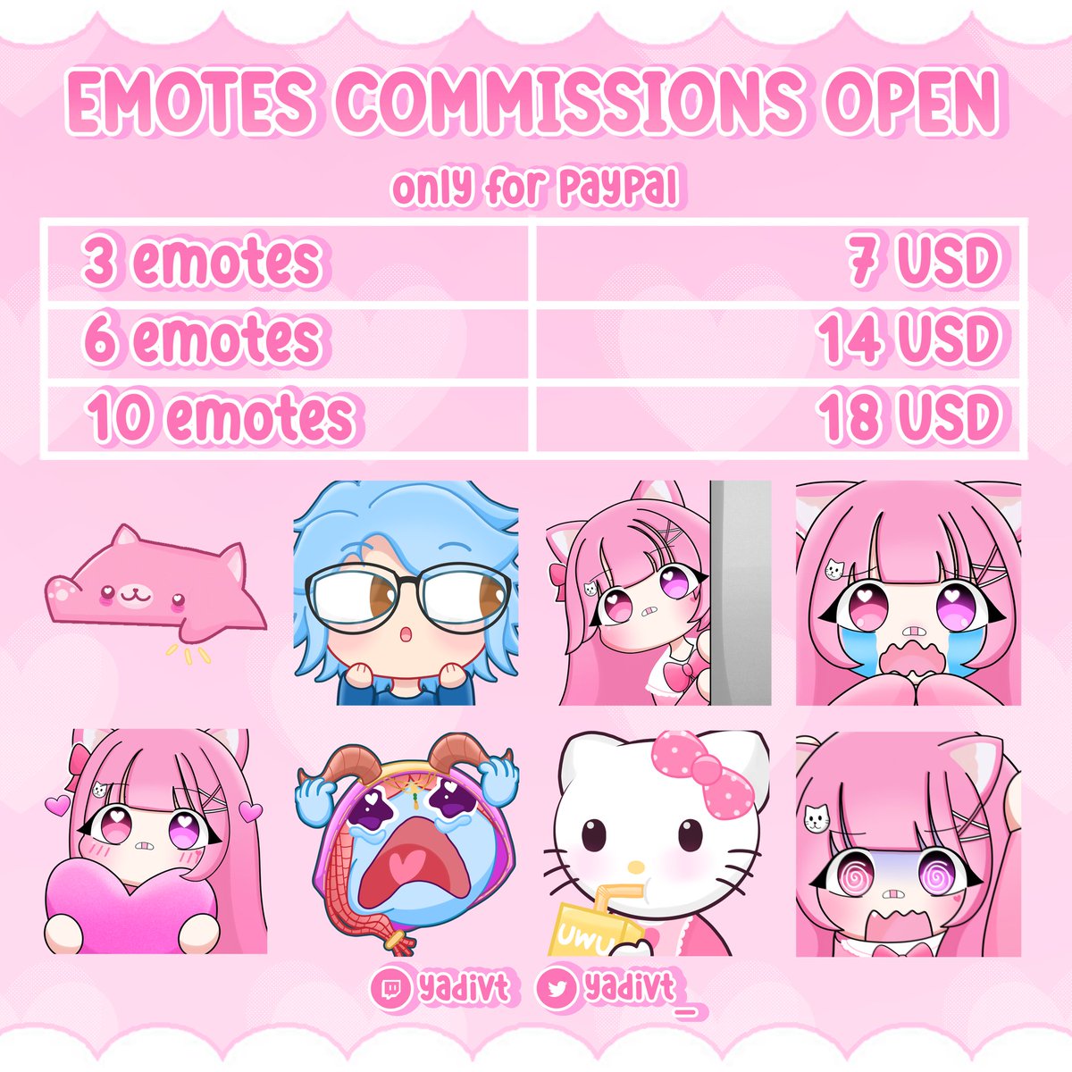 ᨳ COMMISSIONS OPEN ♥️!

▸  SOLO paypal
▸ DM si estas interesado💌
▸ más info ↓↓

▸ ONLY paypal
▸ DM if you are interested💌
▸  more info ↓↓

꒰ #commissions #commissionsopen  #vtuberassets #vtuberEN #twitch #vtuber #comisionesabiertas #comisiones #emotes #vtuberES ꒱