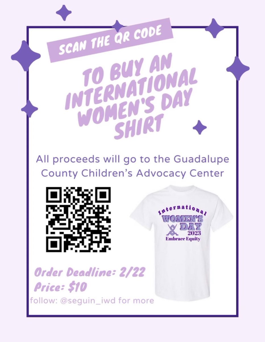 Get your shirts today!!
Deadline to order: Feb. 22
International Women’s Day: March 8th
seguin.k12.tx.us/page/athletics…