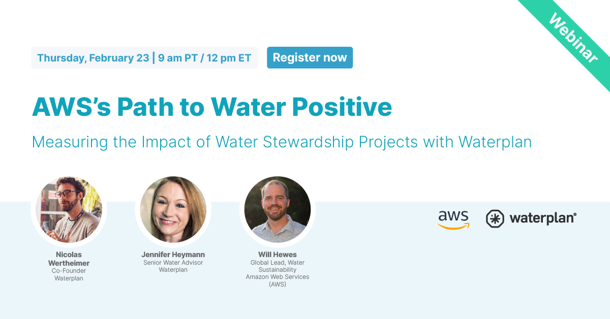 On Feb 23 at 9am PT we will host a #water stewardship webinar alongside <a href="/awscloud/">Amazon Web Services</a>. Learn about the most innovative approach to achieving water resilience and find out how you can adopt similar strategies to achieve your sustainability goals. Register here: rb.gy/dp01ga