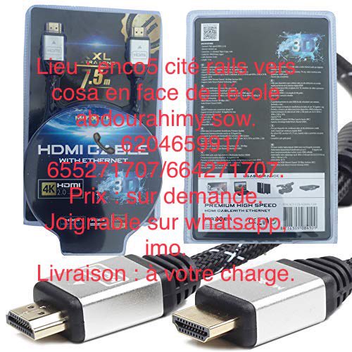 Bokelec_Guinee's tweet photo. Câble HDMI 7,5m, 4K disponible avec nous à un prix raisonnable, lieu: Conakry enco5 cité rails vers cosa en face de l’école abdourahimy sow.
Numéro de téléphone 📞 sur l’image.
Joignable sur whatsapp imo telegram https://t.co/cukuBoylEn