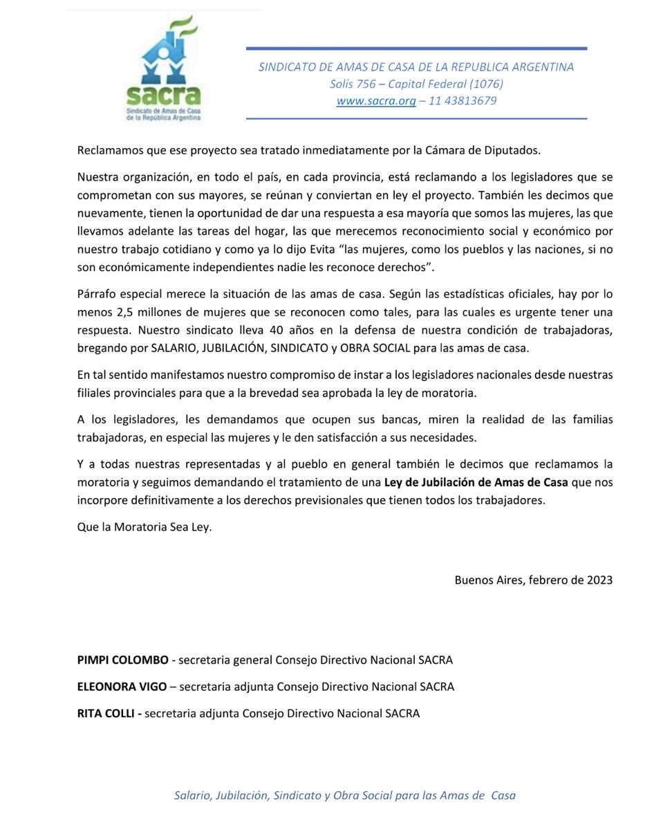 #Moratoria #AmasDeCasa #PersonasMayores #Trabajo 
La jubilación es un derecho.
No se especula con la moratoria previsional. <a href="/DiputadosAR/">Diputados Argentina</a>
