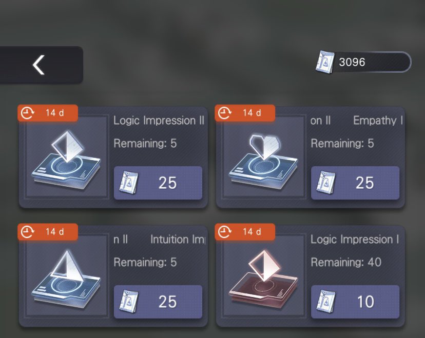 vixiiiart's tweet image. ✨ Obtain Impression II Hack ✨

Go to Fieldwork then click on the icon at the upper right corner to enter the items exchange area. Buy 15 of each Impression II (Blue) attribute to complete this MR Bingo task.🫢

#TearsOfThemis #gametips
