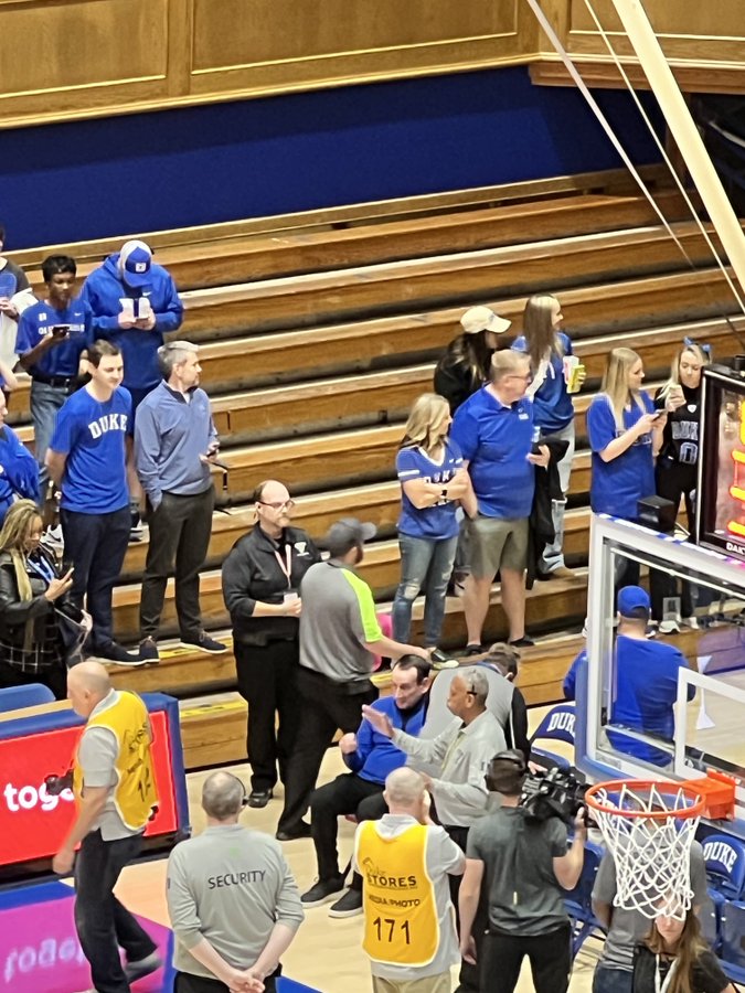 LOOK: Coach K attends Duke home game for first time since retirement, Mike  Brey's last game there