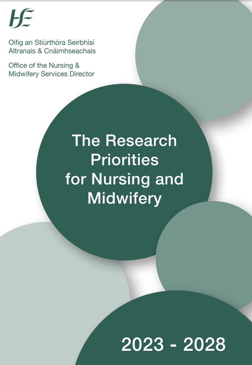 The Research Priorities for Nursing & Midwifery 2023 - 2028 published today by @NurMidONMSD & being circulated @chiefnurseIRE @lieabh @CcoHse @BernardGloster @IADNAM1