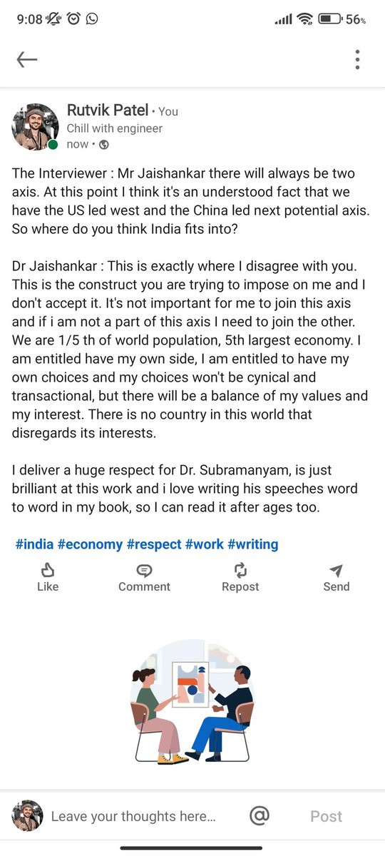 Rutvikkkkk's tweet photo. Dr. Subramanyam Jaishankar 😇

#india #economy #Respect #writing https://t.co/me9jsIk1wo