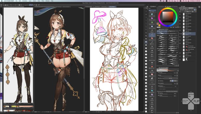 ラフ段階で3時間かけてしまった、ライザ3の衣装前作よりカロリー高くなってる。 