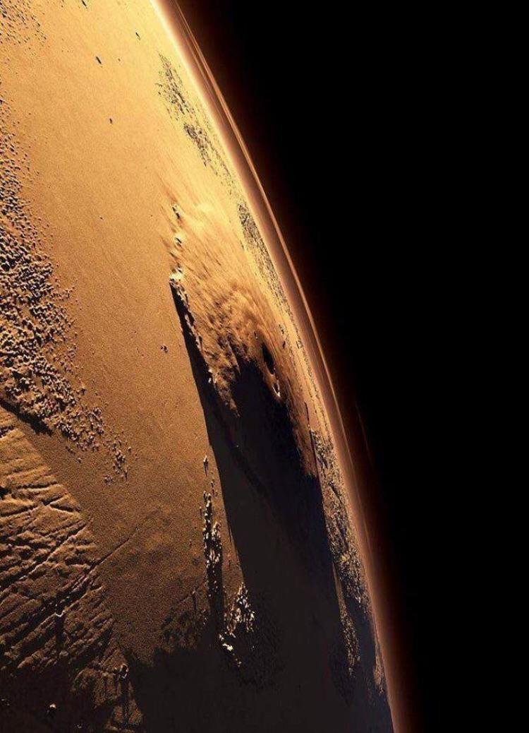 Mount Olympus, Mars. The tallest mountain in the Solar System.