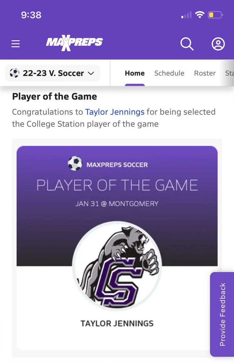 So proud of our daughter- Taylor. Three knee surgeries later- she is back and scored the winning goal in tonight’s game. #hard work and dedication