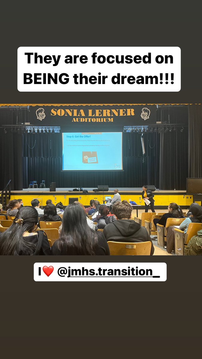 Thanks to the work of our Transition Linkage coordinator, JMHS students get to learn how to live their employment dreams early! Thanks DCAS! #WorkBasedLearning <a href="/DOEChancellor/">Chancellor Kamar H. Samuels</a> <a href="/JMHSBklyn/">James Madison High School</a>