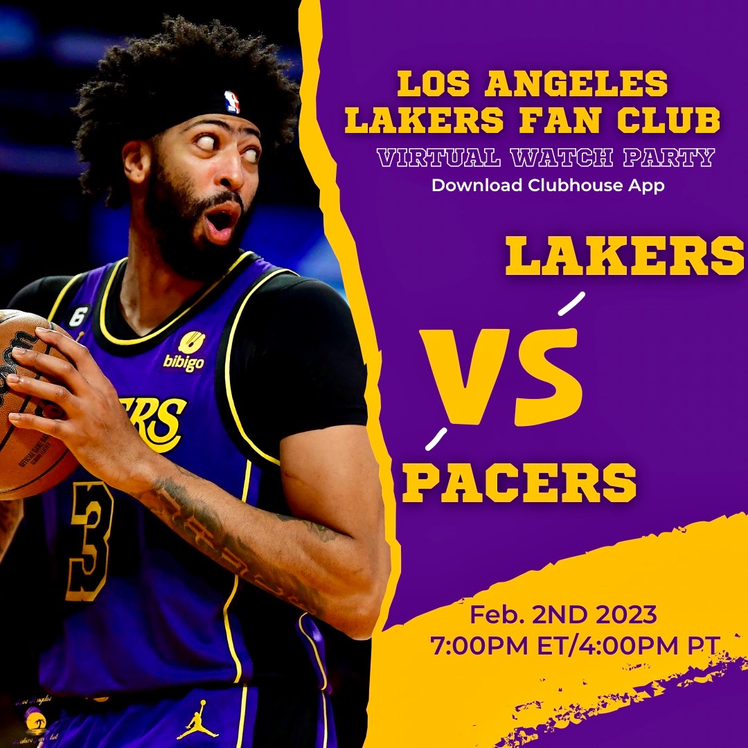 Lakers Vs Pacers 💜💛
Tonight Feb 2nd 2023
7PM ET/ 4PM PT 
Live Watch Party Tap in! 
Will the basketball Gods be with LeBron tonight? Can he drop 89 👀
#LakeShow 

clubhouse.com/join/losangele…