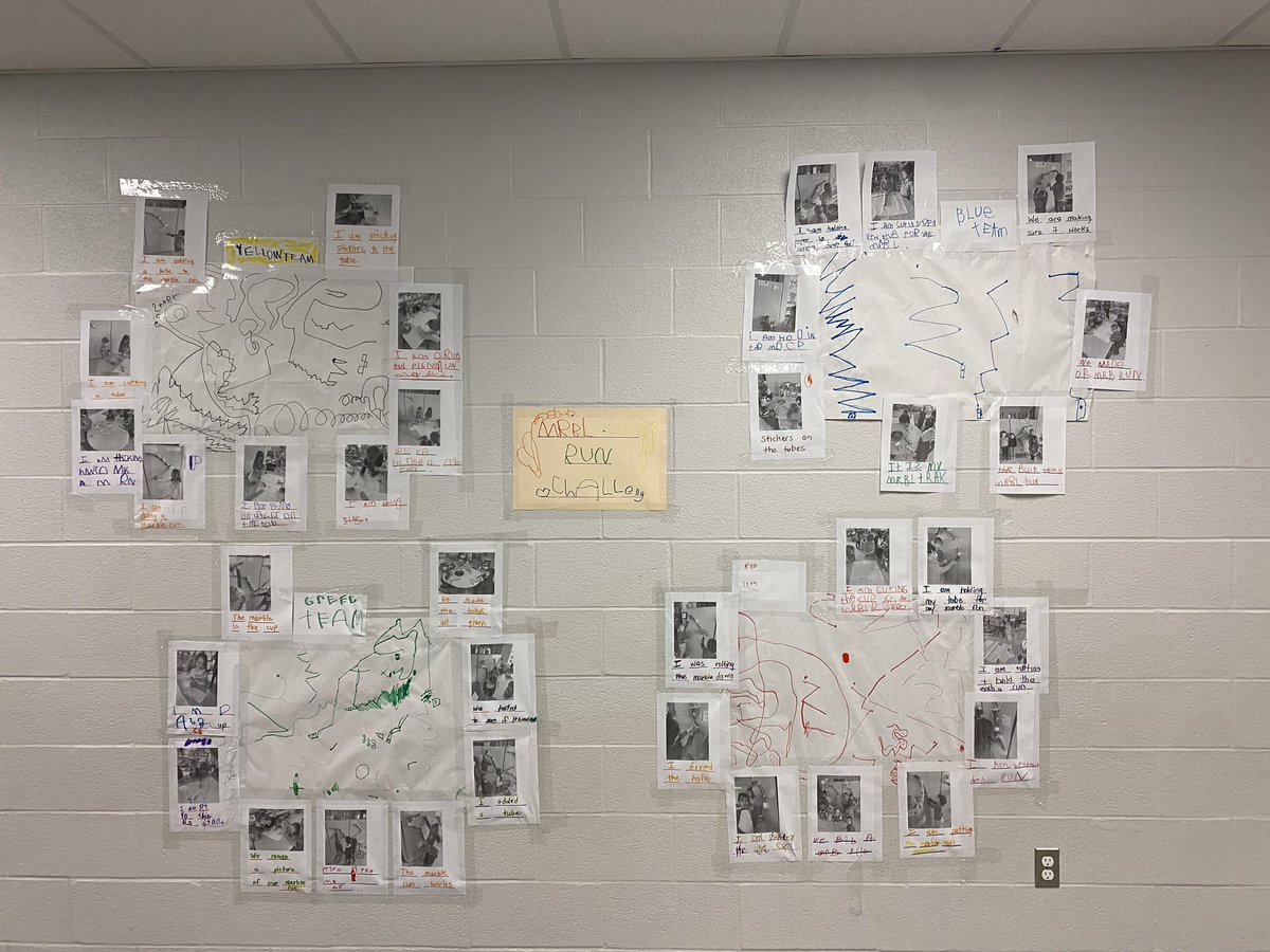 Sparked from one Ss idea…working in house colour teams they brainstormed&amp;designed blueprints of marble runs using recycled materials  and transform it into real life. They decorated,collaborated,problem solved and fixed the"glitches"❤️💚💙💛  <a href="/Heather7Ellis/">Heather Ellis</a> <a href="/LakeSimcoePS/">Lake Simcoe PS</a>