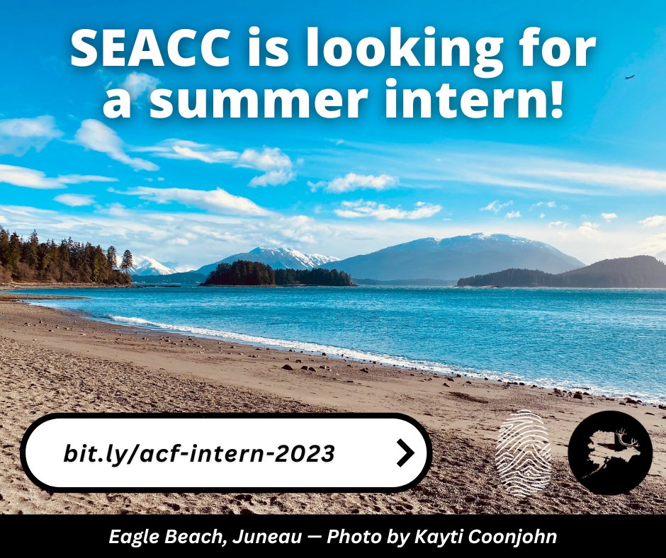 SEACC is hosting an Outreach and Communications summer intern this year through <a href="/AKConservation/">Alaska Conservation Foundation</a>'s Ted Smith Conservation Internship Program!

The application deadline is Feb. 13. Tell your friends!

To learn more and apply, visit 🔗 bit.ly/acf-intern-2023.