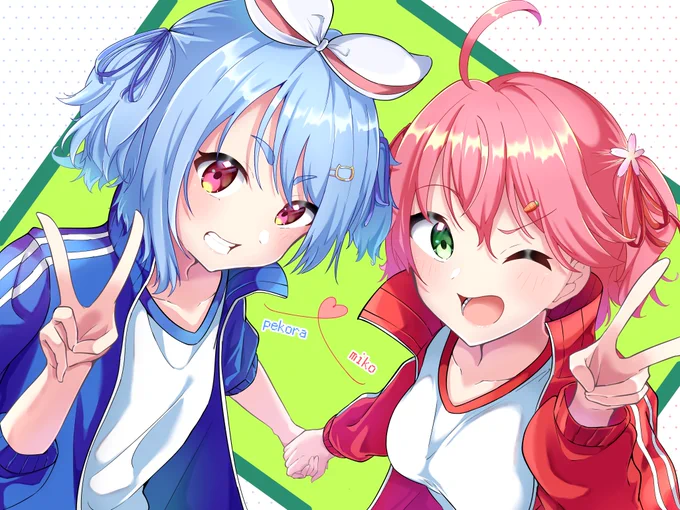 モッシュレース描けた! 僕はぺこみこが大大大好きなんです!  #miko_Art #ぺこらーと