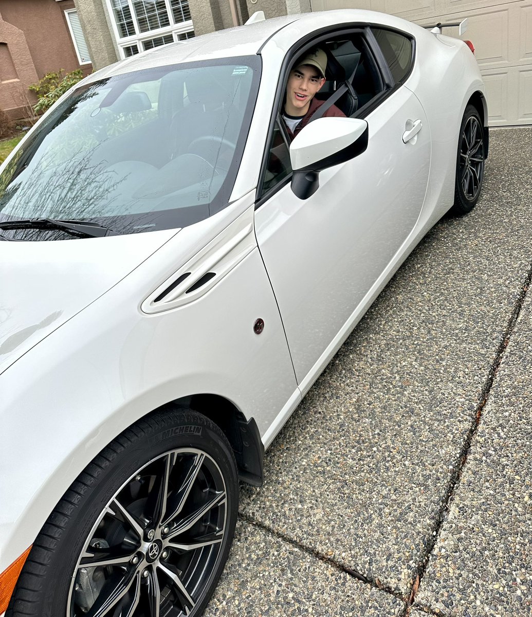 Ian_A_MacDonald's tweet photo. This young entrepreneur #KMac asked if he could detail my car and then take it for a short drive to show me the improved “clean car aerodynamics”. So basically he’s hardworking and smart. #TeamMacDonald #Back2BackYardAttack https://t.co/lgWFvr8Lls