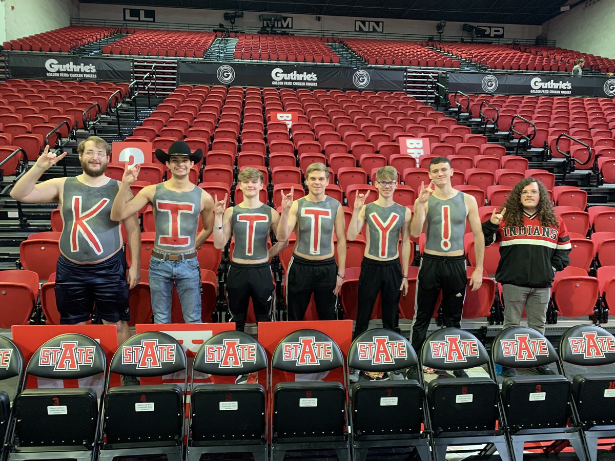 These dudes were standing outside, waiting for the doors to open at <a href="/FNBArena/">First National Bank Arena</a>. And they were dressed just like this. Still plenty of time for you to join them — with your #WolvesUp — for <a href="/AStateMB/">Arkansas State Men’s Basketball</a>.