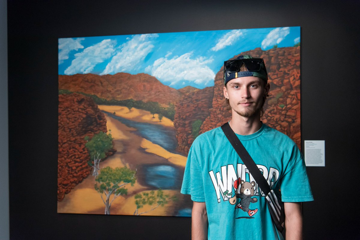 MAG_NT's tweet photo. Congratulations to Mirikai Peters from the Centralian Senior College, who was announced as the 2022 Minister’s Choice Award winner with Red Rock, a large painting on canvas in #ExitArt last night. Photo: Mark Sherwood #AliceSprings
Photo: Mark Sherwood https://t.co/JQlmoFRlSg