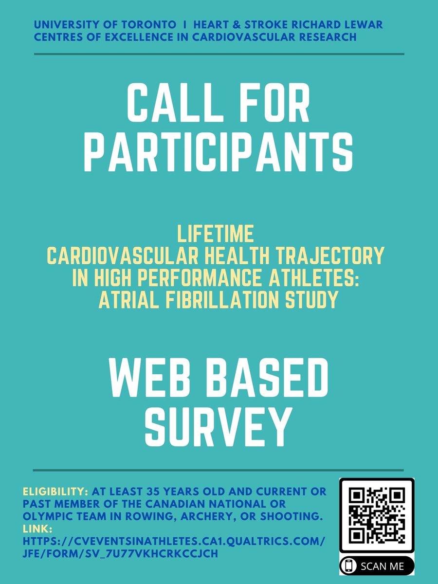 Please RT and share - if you are at least 35 years old and a past Canadian national team member of <a href="/rowingcanada/">Rowing Canada Aviron</a> <a href="/ArcheryCanada/">Archery Canada</a> we want to know about your cardiovascular health! Links below.

<a href="/AthletesCAN/">AthletesCAN</a> <a href="/TeamCanadaAC/">Athletes' Commission</a>