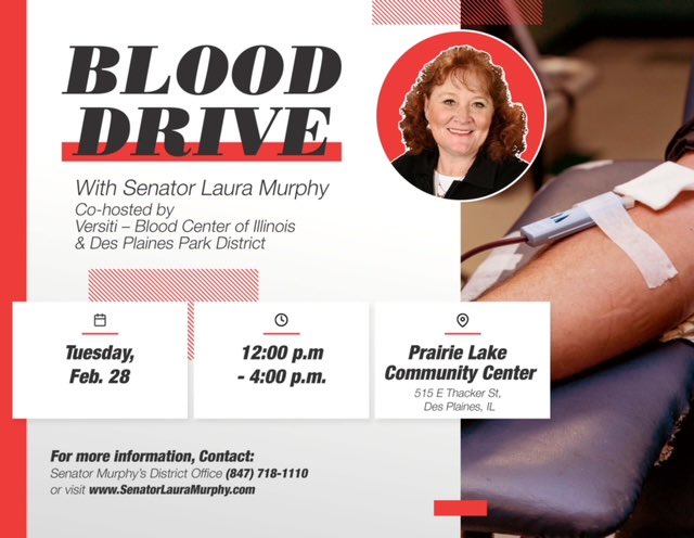 Please mark this date and plan to donate! 
🩸 Blood Drive 🩸
Prairie Lakes Community Center
Tuesday, February 28
Noon—4:00p
With Senator Laura Murphy
#blooddrive #giveback #savelives #thisisdpparks2023