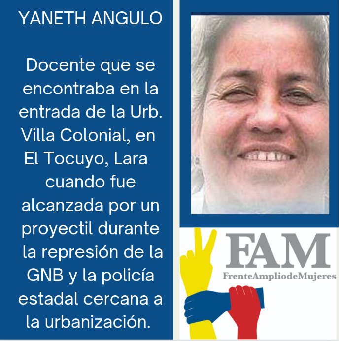 FteMujeresVzla's tweet photo. Yaneth Ángulo, docente asesinada el 11 de julio del 2017. #ProhibidoOlvidar https://t.co/ruTQ7xWaVt