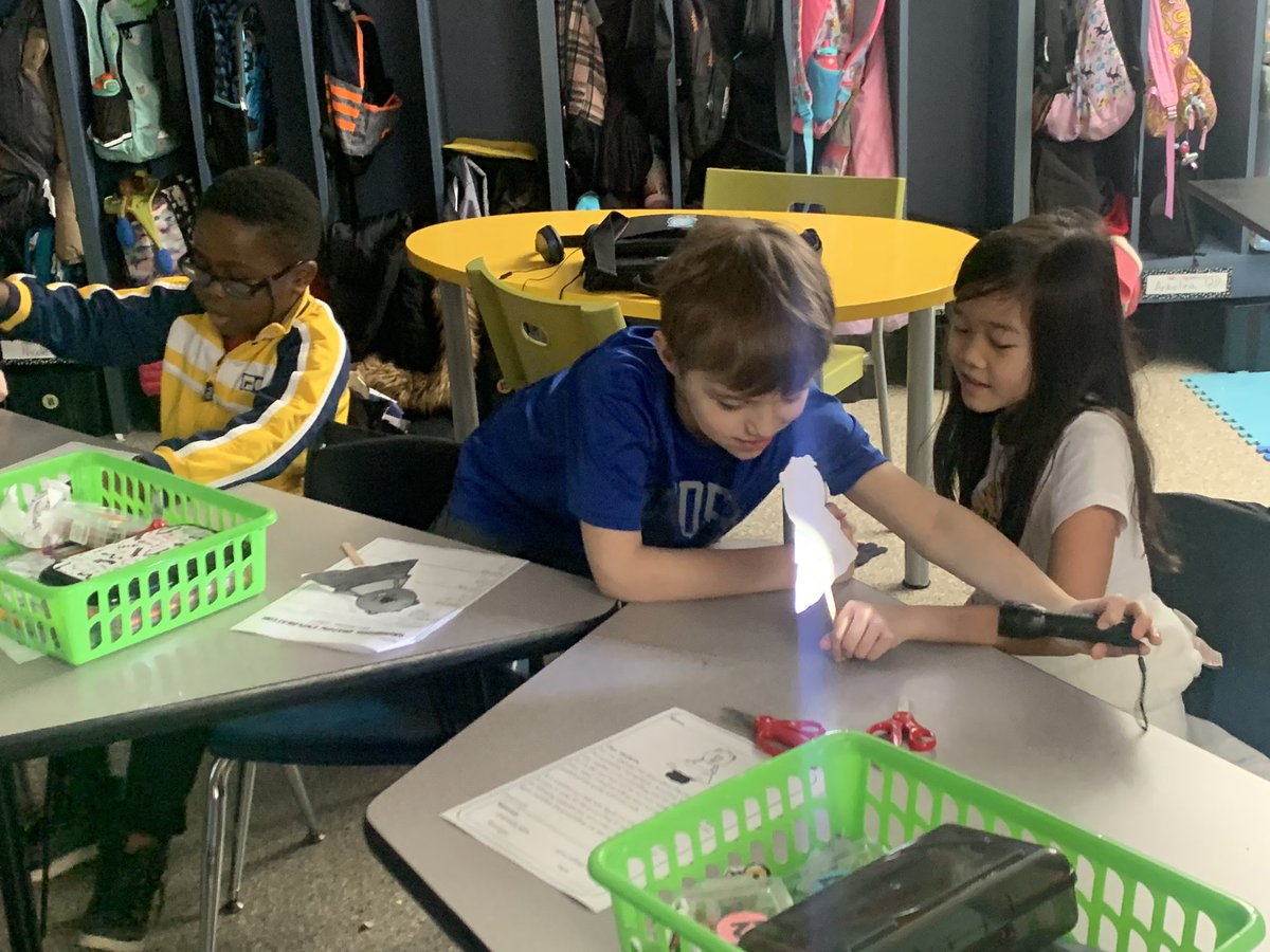Lancaster_BH4th's tweet photo. In honor of groundhogs everywhere, we explored shadows today. Given 4 items, 2nd grade scientists designed their own experiments to test the effect of direction and distance of light on a shadow. @Bighollowelem #2ndgradersrock #scientistsinthemaking https://t.co/VcEIuQJX9J