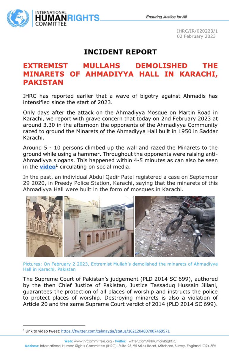 International Human Rights Committee (IHRC) tweet media