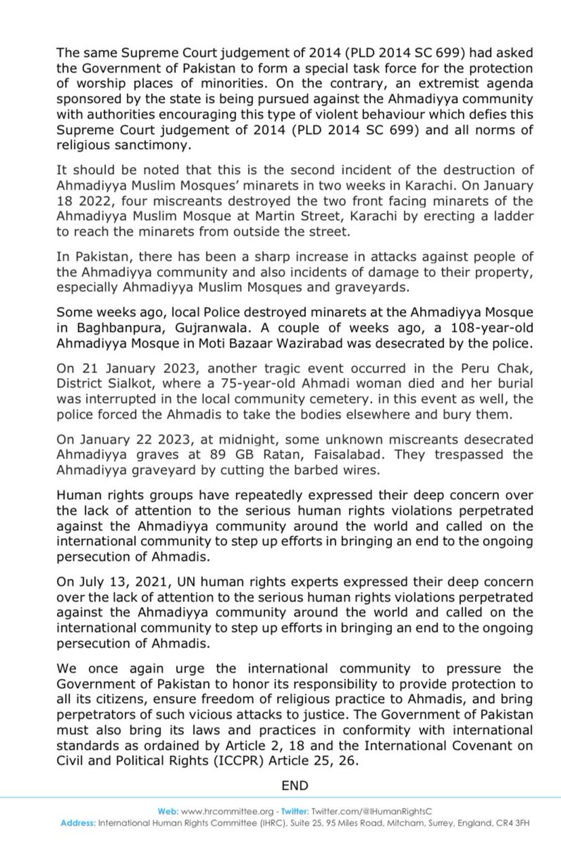 International Human Rights Committee (IHRC) tweet media